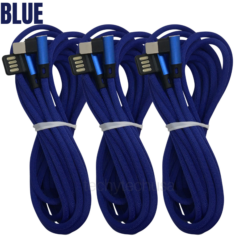 3 Pack 6Ft 90-Degree Angle USB Charging Cable For iPhone 11 XR 8 7 Charger Cord