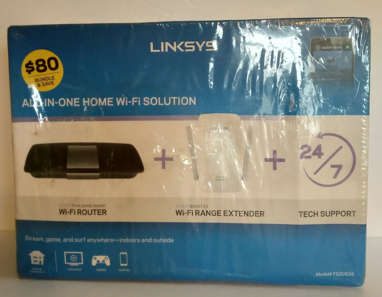 Linksys F5Z0636 All-in-One WiFi Solution w/ AC1750 Router & AC1200 Extender
