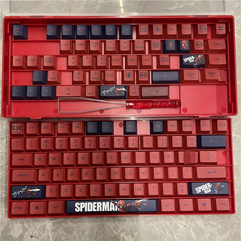 Marvel Spider Man Keycap Set Cherry Profile PBT for Mechanical Keyboard Boxed