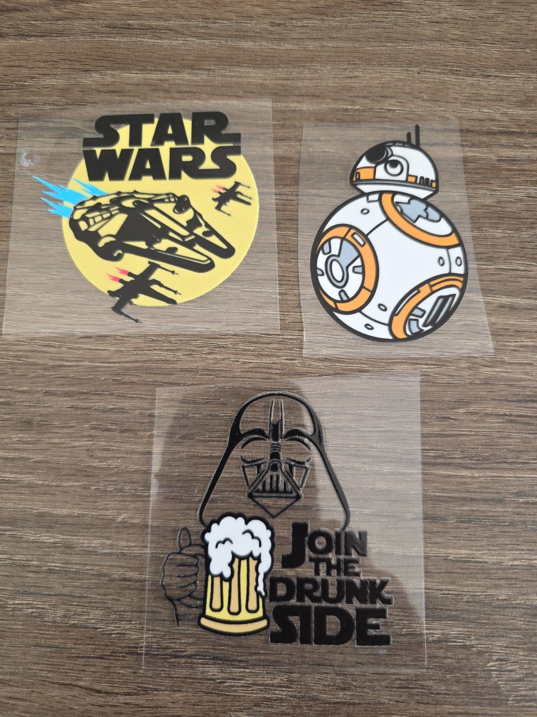Star Wars 3pc Raised UV DTF Color Sticker Decals Varnish Sealed