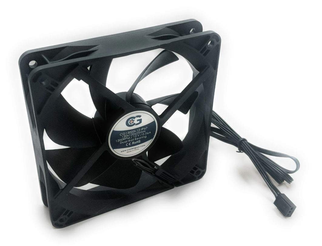 Coolerguys Quiet Waterproof 120mm Fan (120x120x25mm) 