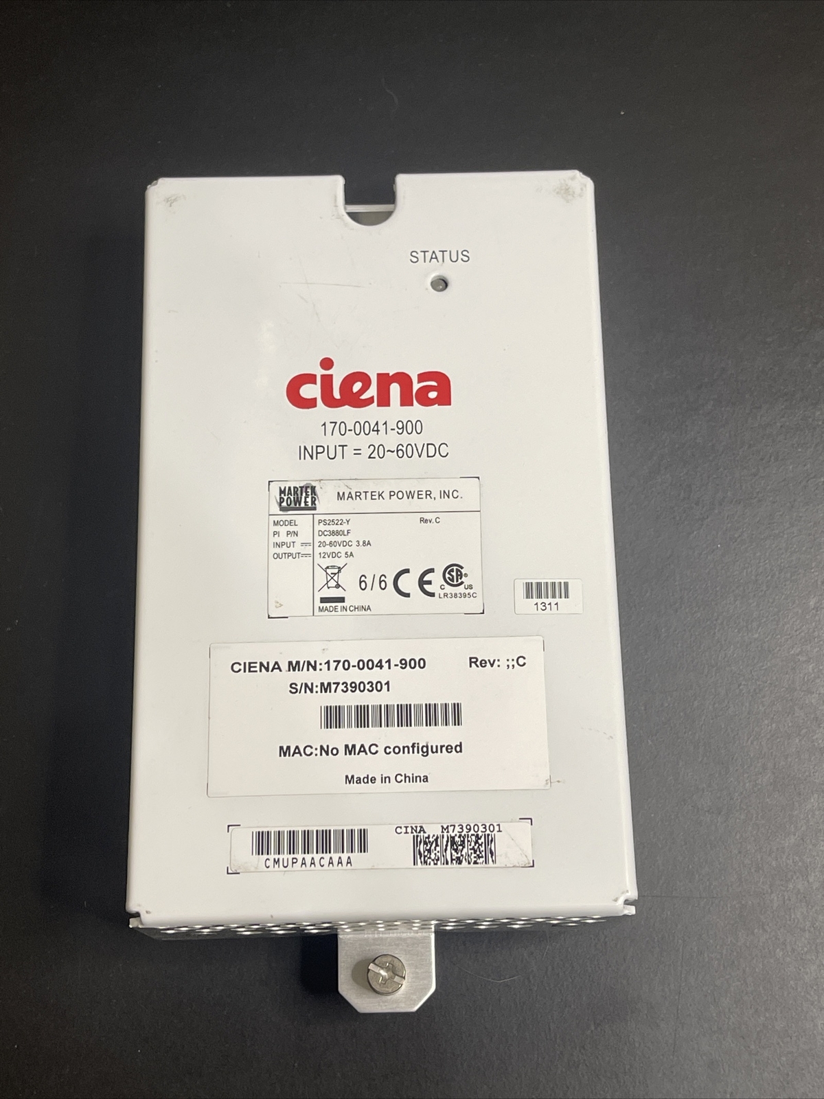 CIENA 170-0041-900 Martek power model PS2522-Y USED