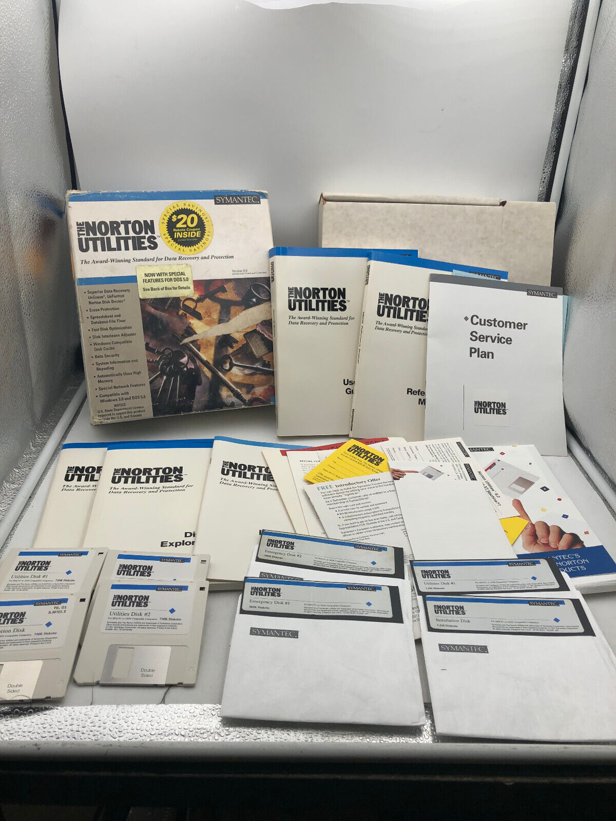 The Norton Utilities - Big Box PC floppy & diskettes With Manuals Torn Box