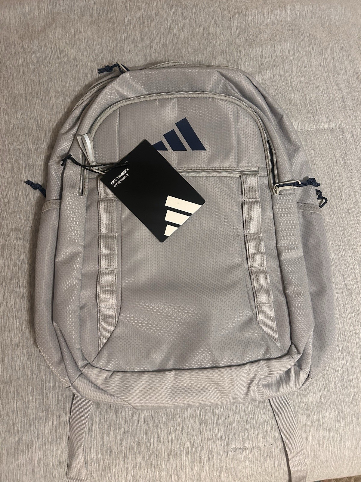 ADIDAS EXCEL 7 BACKPACK GREY TWO/MINERAL BLUE 16” Laptop. New With Tags