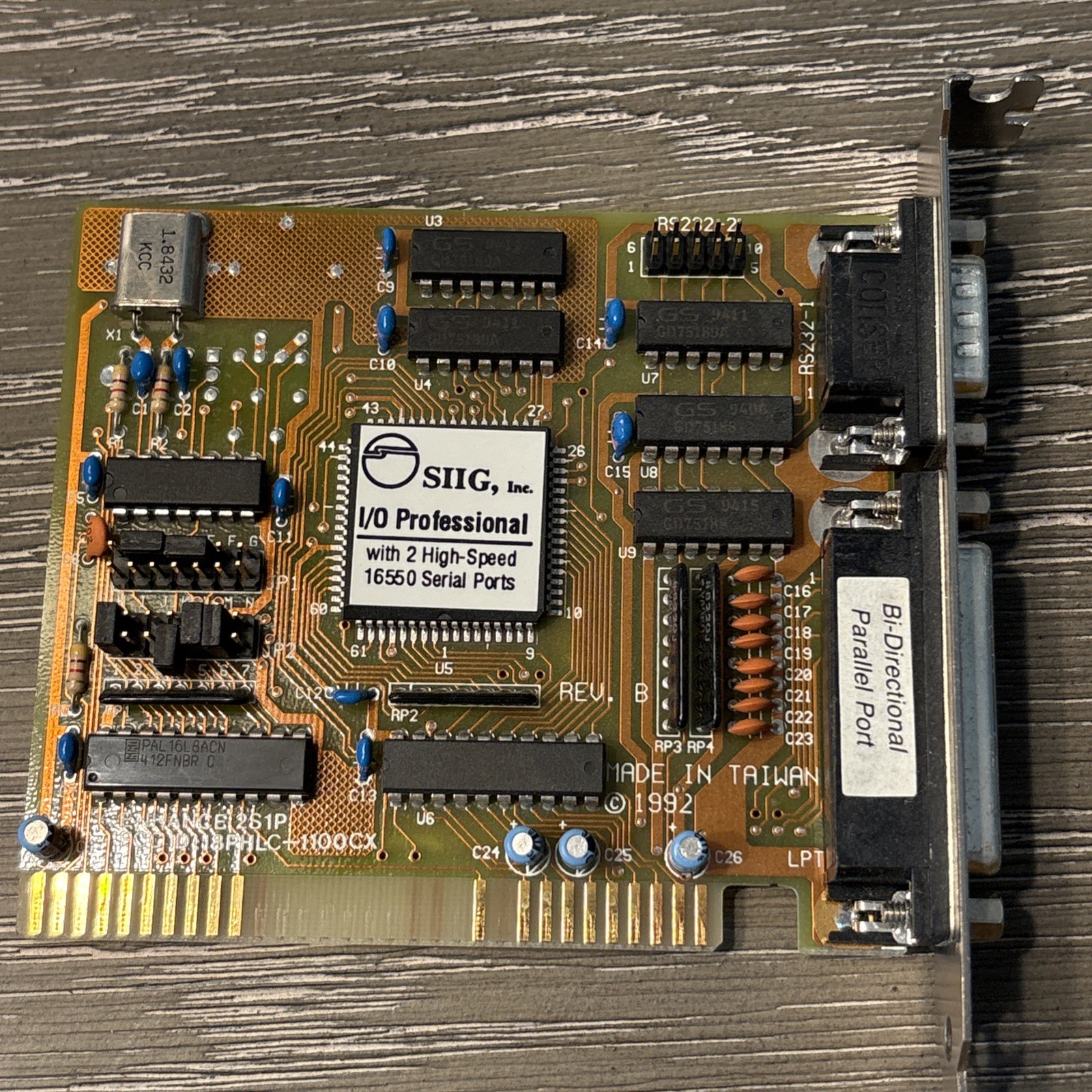 VINTAGE SIIG I/O PROFESSIONAL JJ-A21012 WITH 2 HIGH-SPEED 16550 SERIAL PORTS