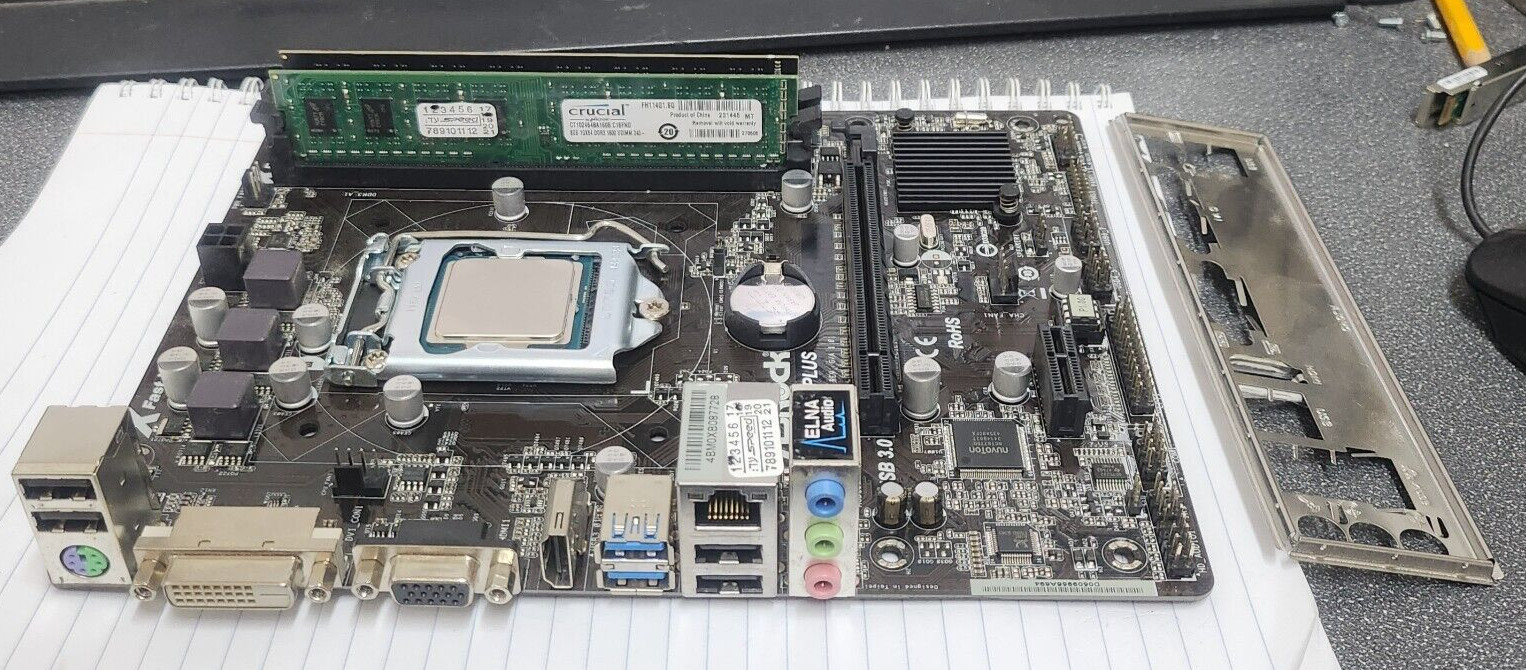 ASRock H91M-S1 PLUS mATX Motherboard w/ i7-4790 SR1QF 3.60GHz CPU, 16GB & I/O