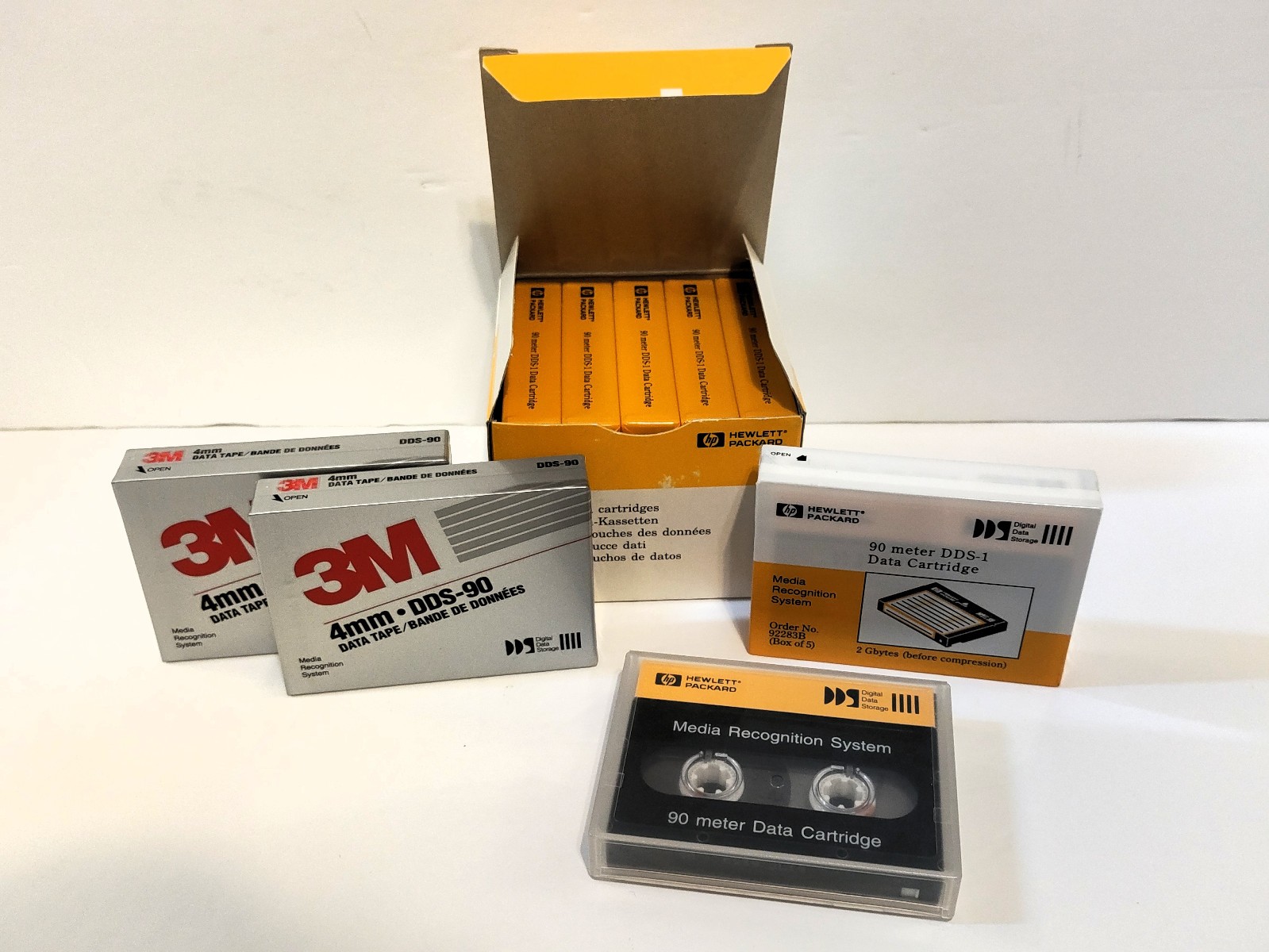 7 HP & 2 3M 90 Meter DDS-1 Data Cartridges 2GB-4GB LOT (8 Sealed, 1 Opened)