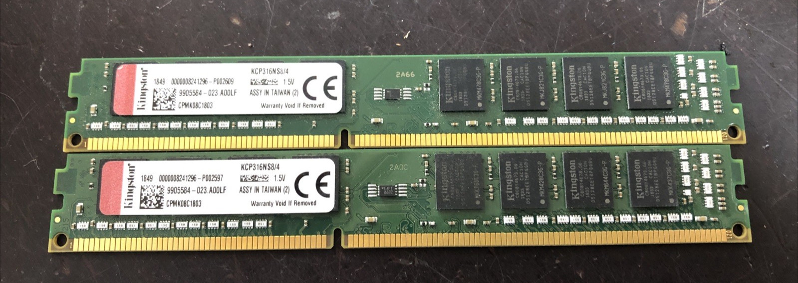 Kingston 8GB (2x4GB) 1Rx8 PC3-12800U DDR3 LOW PROFILE Desktop RAM KCP316NS8/4