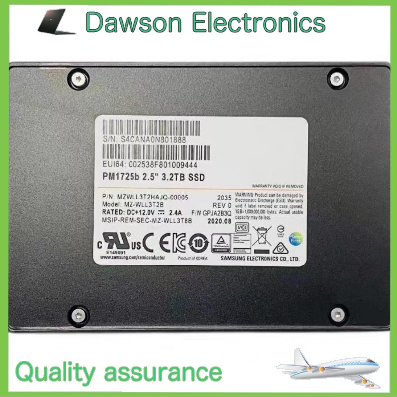 MZWLL3T2HAJQ-00005 SAMSUNG PM1725B 3.2TB NVME SSD 2.5" U.2 PCIE 3.0 MZ-WLL3T2B
