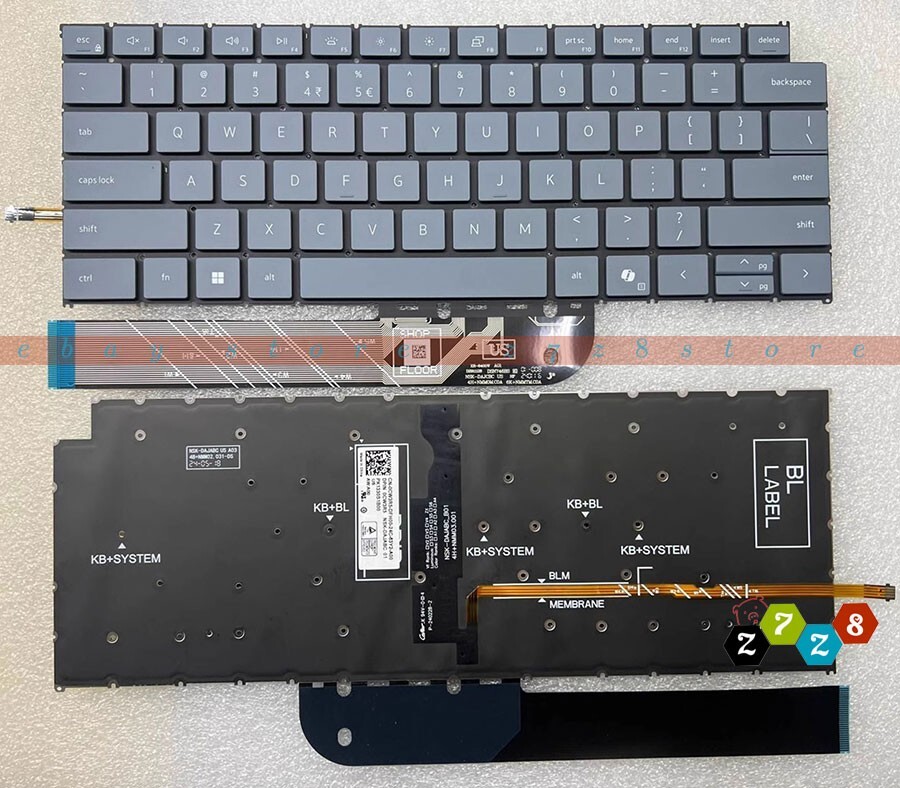 New for Dell 14 DC14250 DC14255 D14260 P185G Keyboard Gray US Backlit