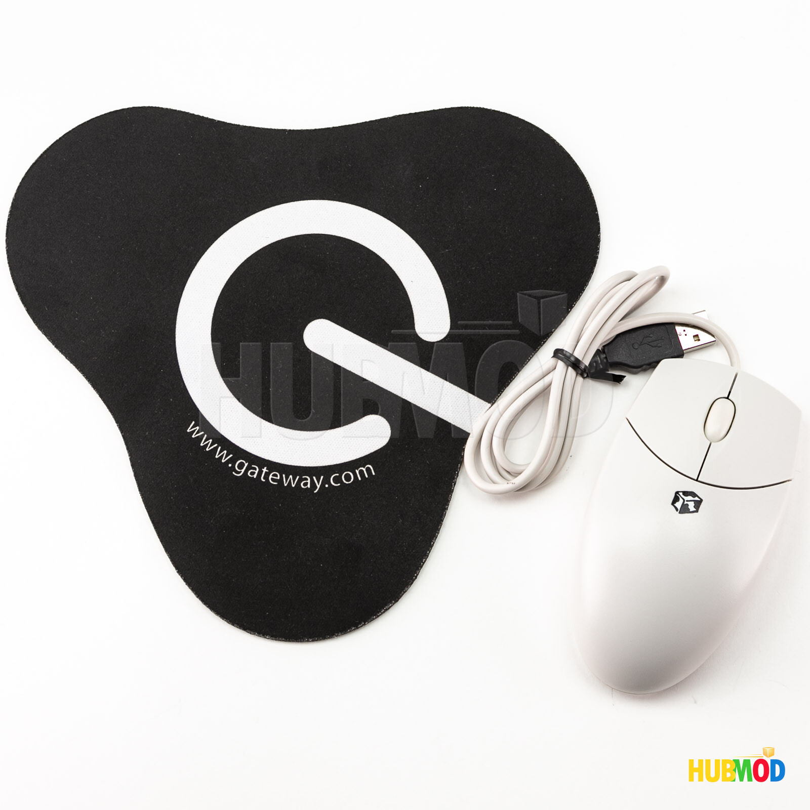 Vintage Gateway Logitech M-U69 Wired Ball USB Mouse with Gateway Mouse Pad-RARE
