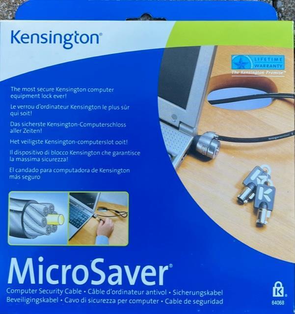 NEW IN BOX KENSINGTON MICROSAVER KEYED SECURITY  CABLE LOCK 64068