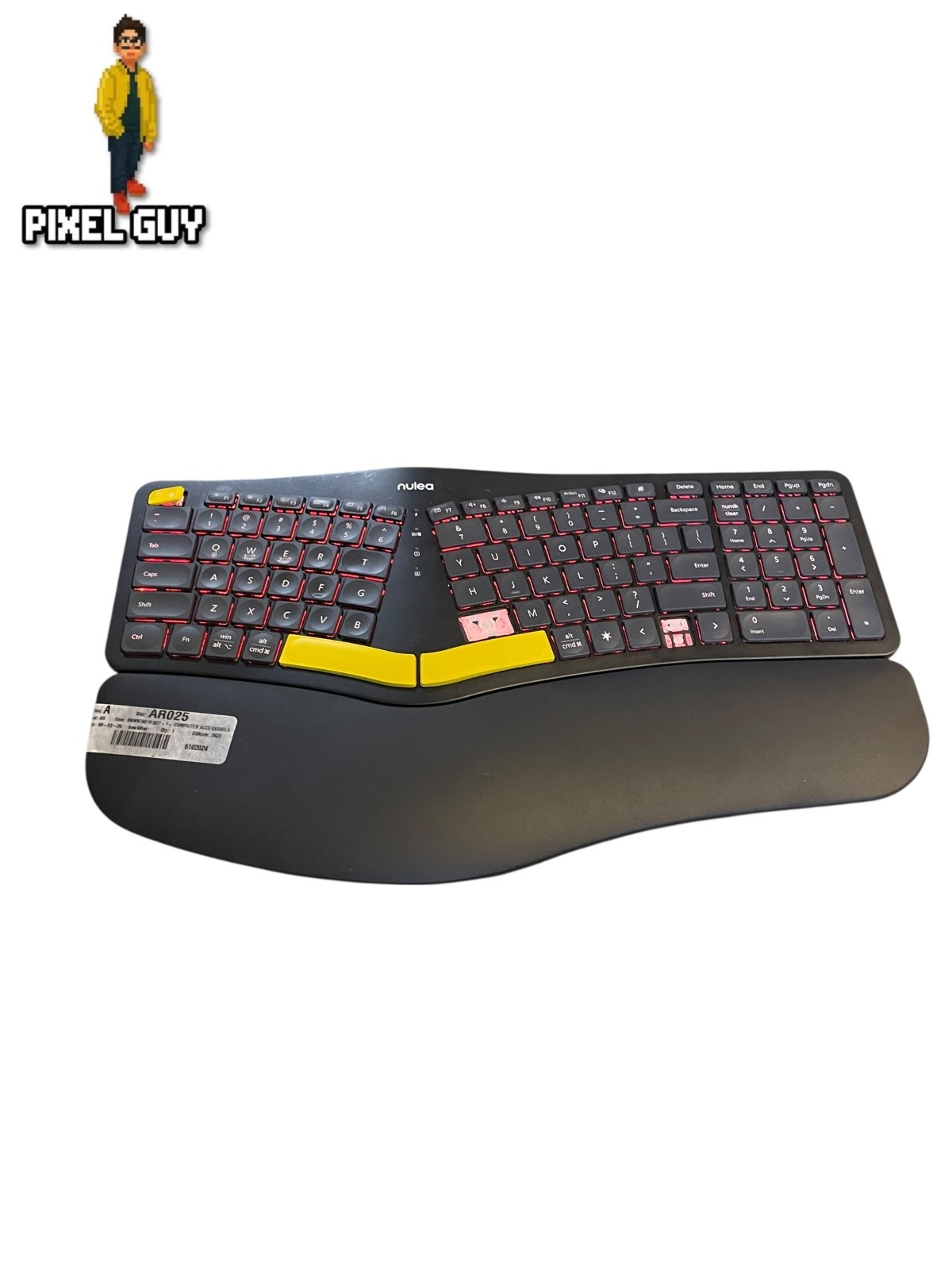Nulea HD315 Wireless Ergonomic Keyboard w/ Wrest Numeric Keypad (2 Keys Missing)
