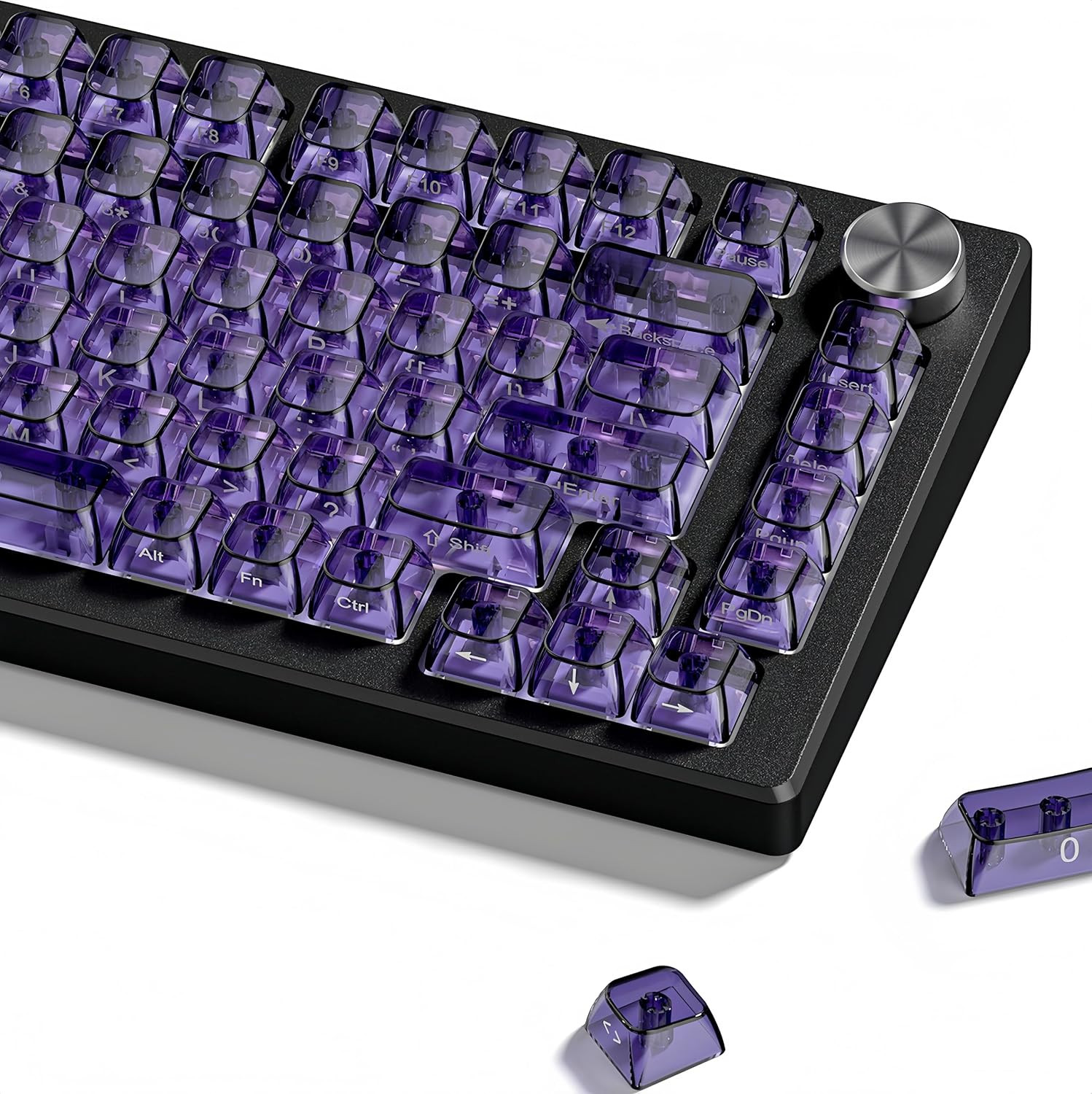 Dagaladoo Shine through Keycaps Set,Pc Clear Keycaps Purple