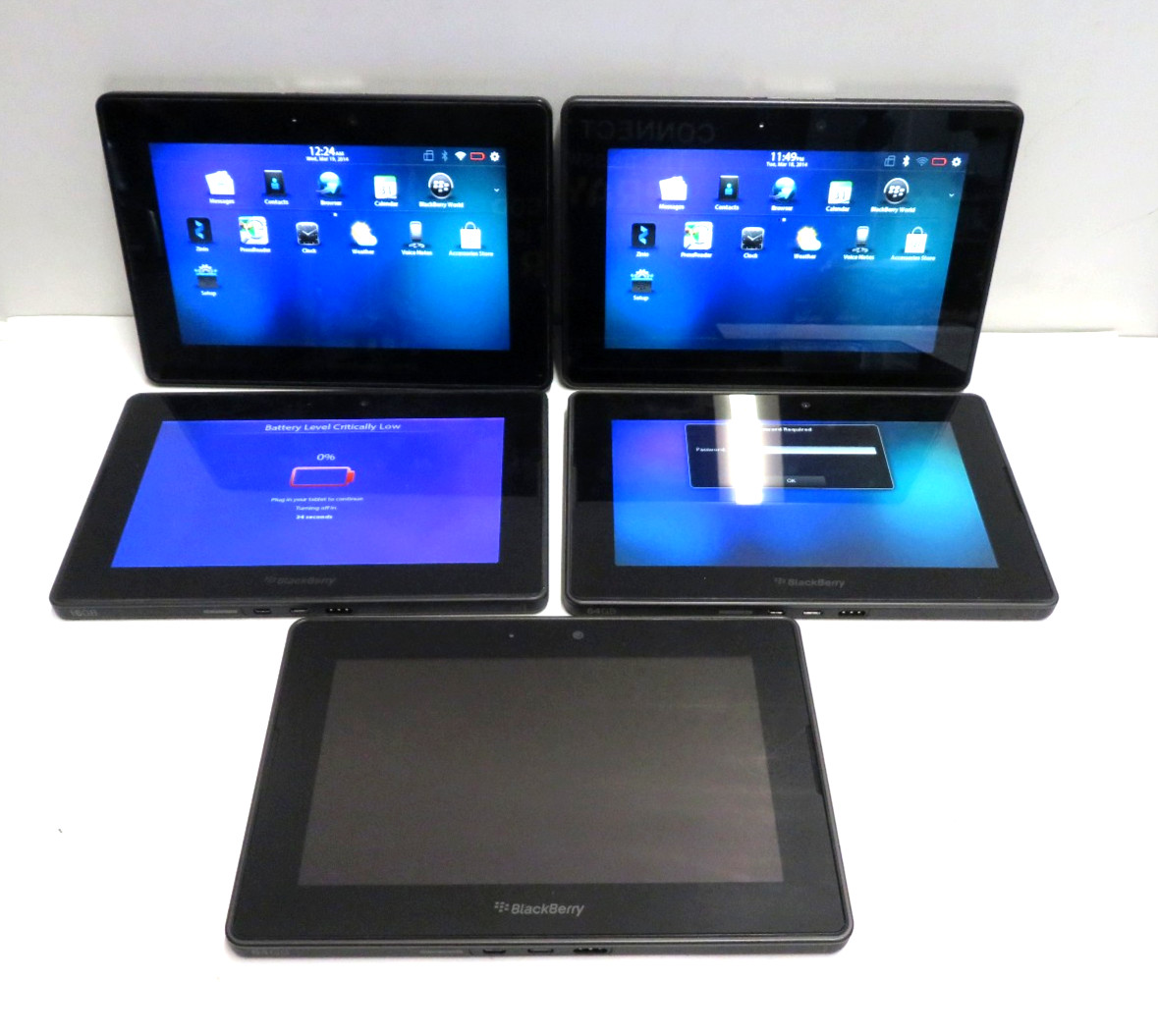 Blackberry RDJ121WW Playbook 16GB & 64GB  Lot of 5 *READ*