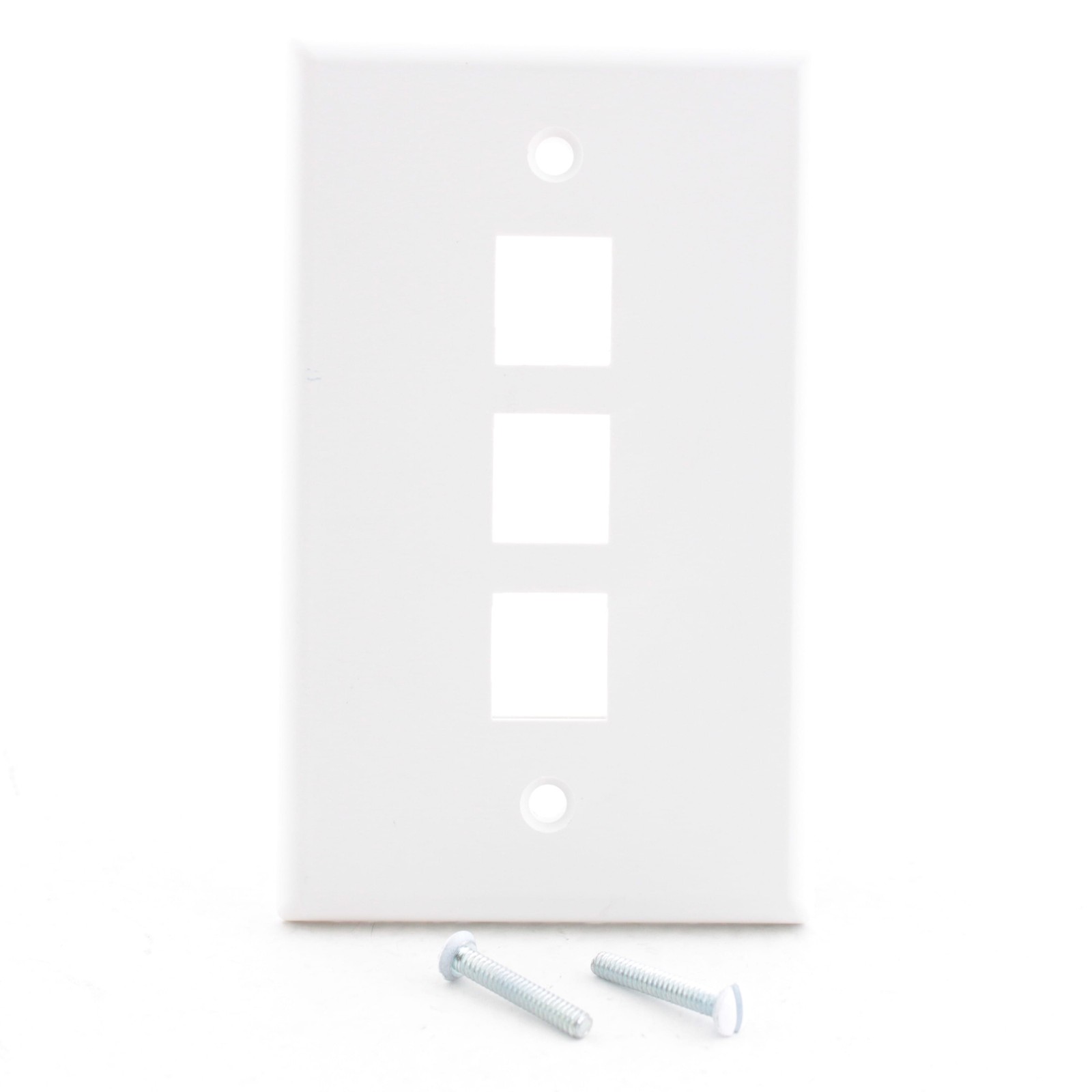 Leviton 40803-BW White 3-Port 1-Gang Quickport Wallplate Cover Plate Residential