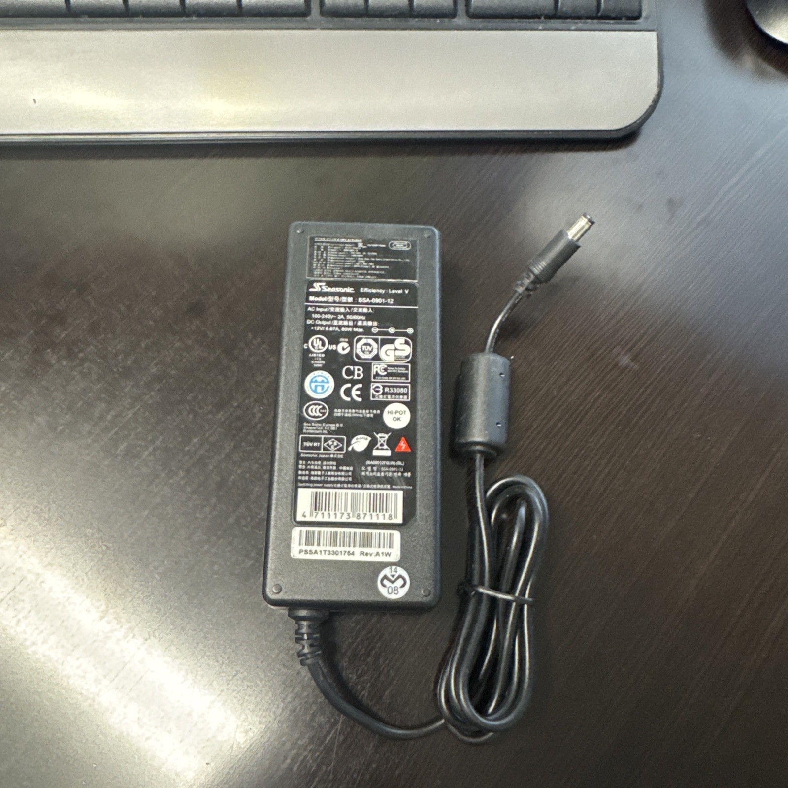 SEASONIC SSA-0901-12 AC - 12 VDC 80W 12V 6.6A AC ADAPTER DC POWER SUPPLY Tested
