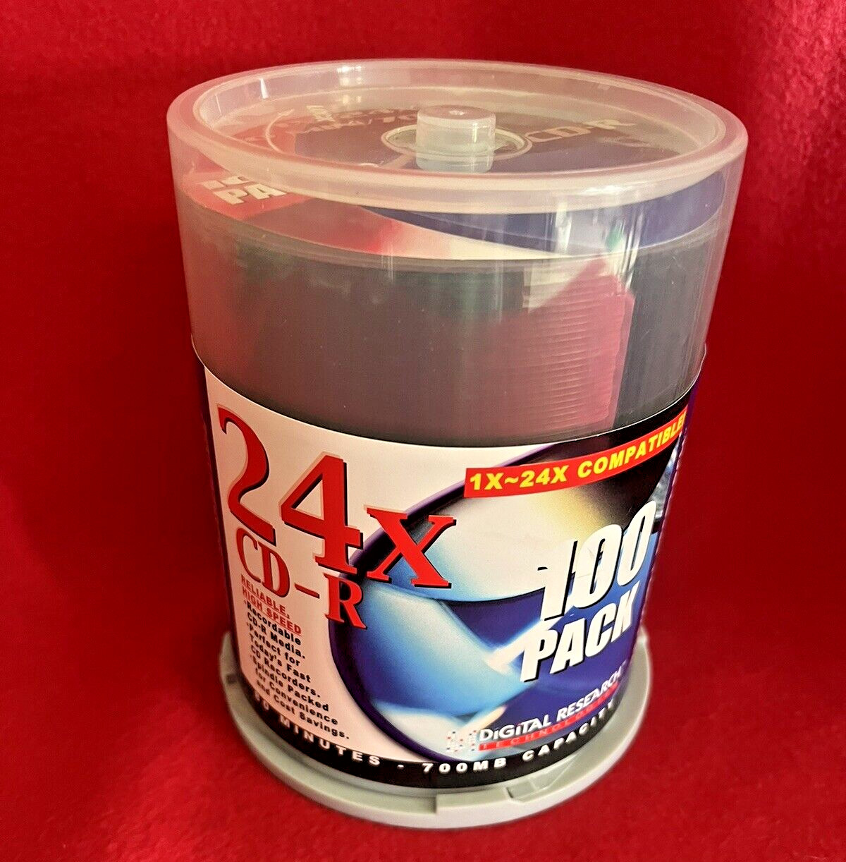 NEW 100 Pack Digital Research 24X CD Recordable Media 700 MB 80 Minutes - Sealed
