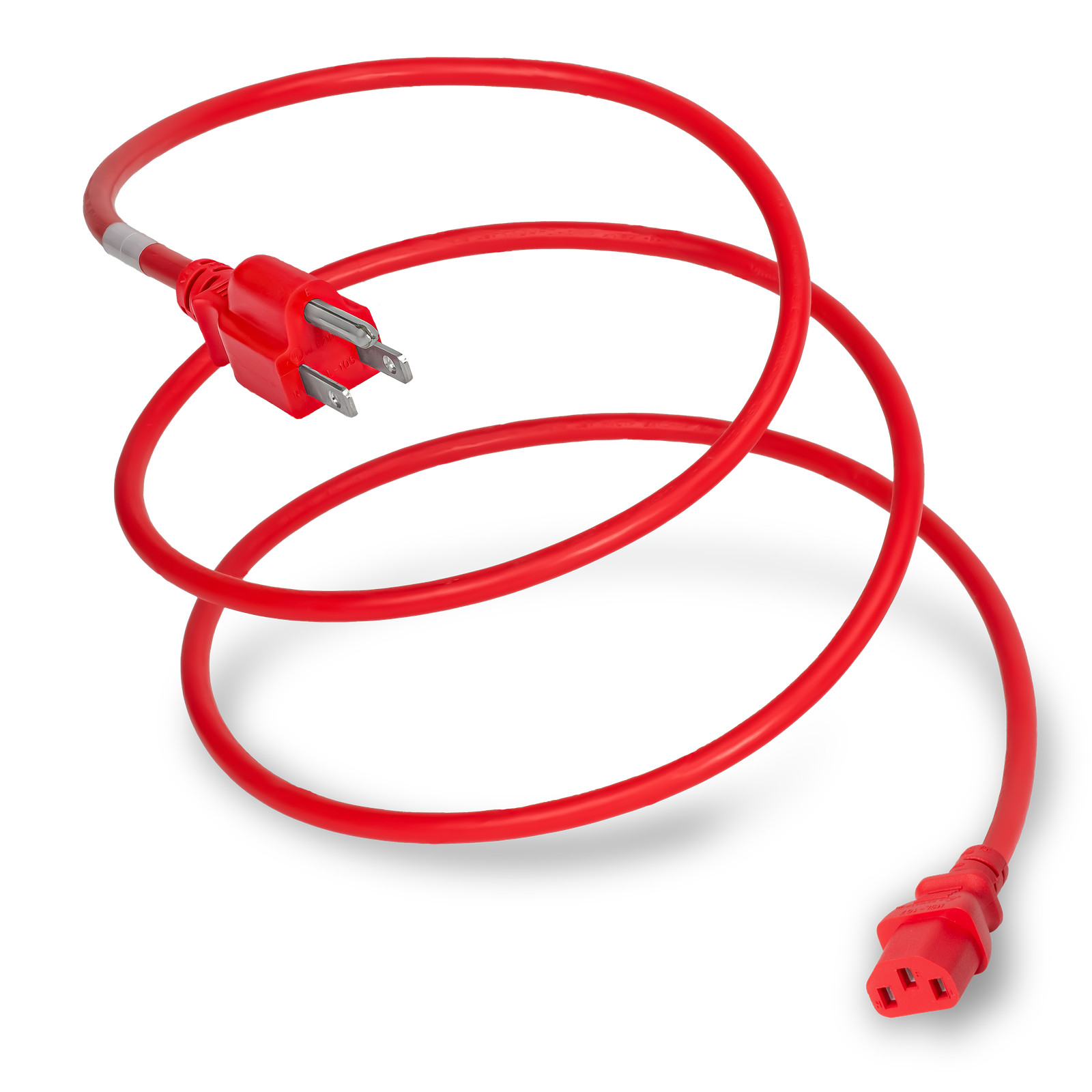 15 Pack of Nema 5-15P to C13 15A 125V 14/3 SJT Power Cord - Red - 4ft