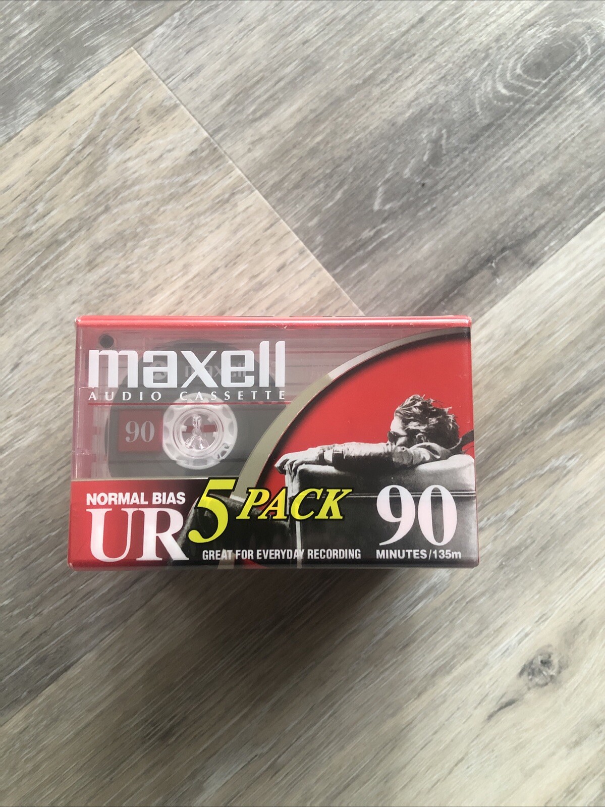 Maxell UR 90 Cassette Tape (5PK) Normal Bias  / 90 Minute Audio Tape. Sealed