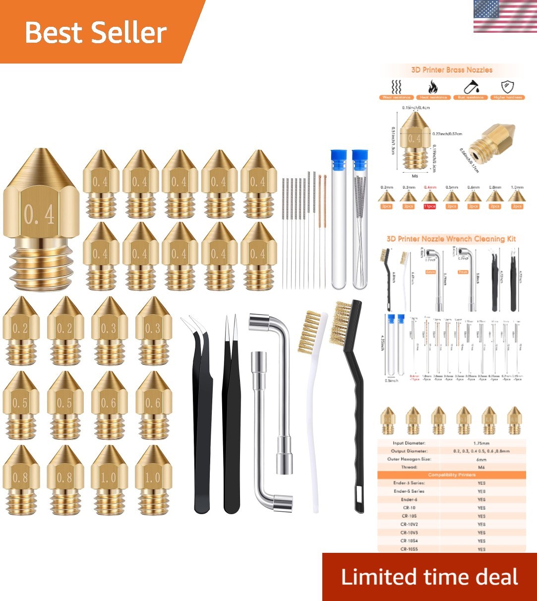 50 Pieces 3D Cleaning Kit Includes 19 Pcs Stainless Steel Needles Cleaner Too...