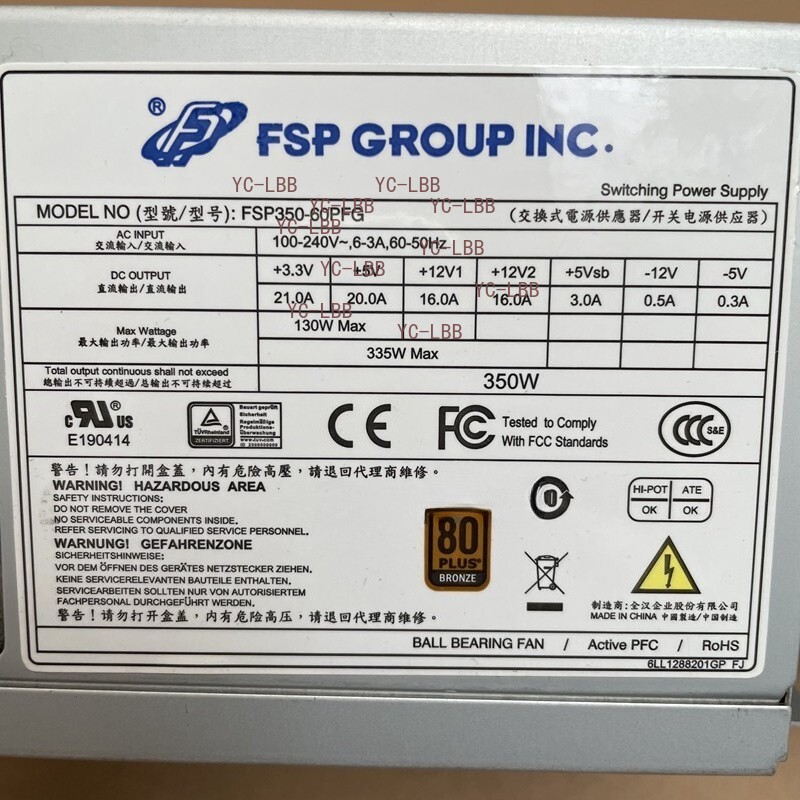 For FSP FSP350-60PFG 350W 100-240V Industrial Power Supply