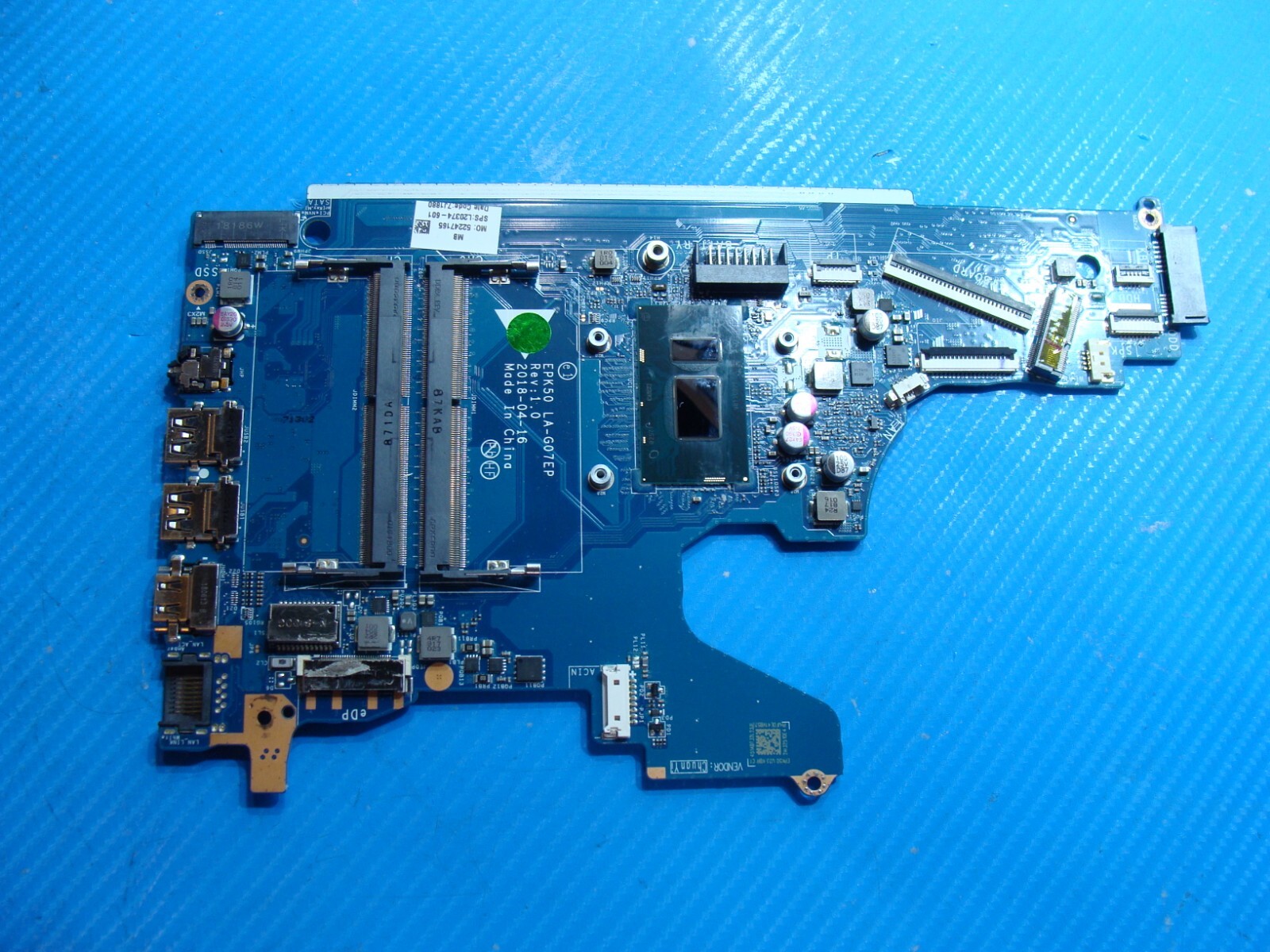 HP 15-da0005cy 15.6" Genuine Intel i3-8130U 2.2GHz Motherboard L20374-601