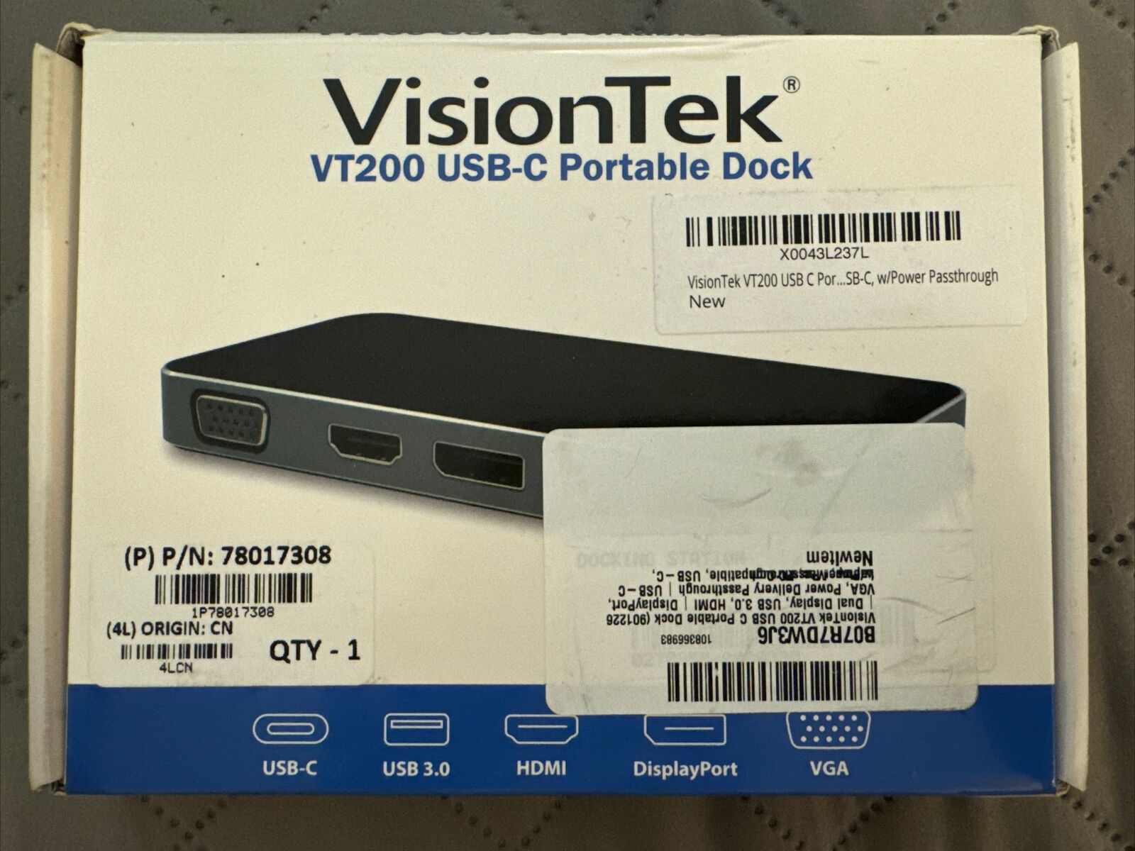 VisionTek VT200 USB-C Portable Dock (Open Box)