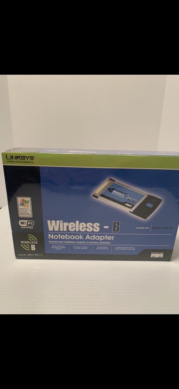 Linksys Wireless B Notebook Adapter WPC11 v.4 802.11b 11Mbps 2.4GHz New Sealed