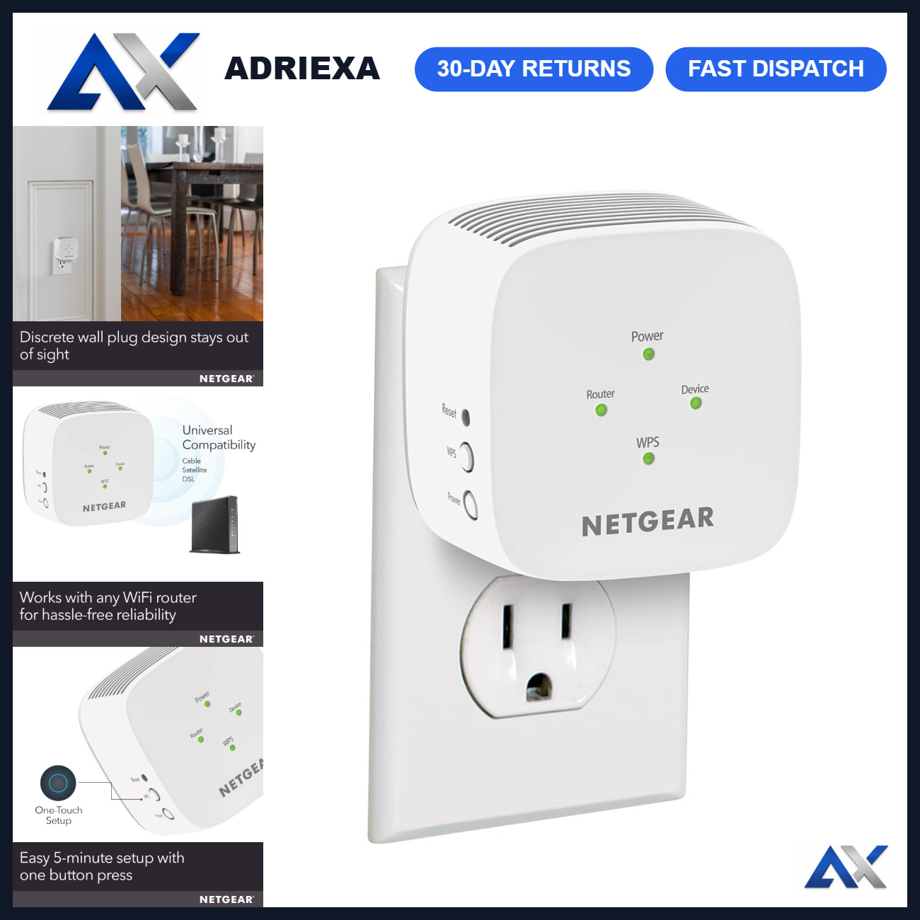 WiFi Mesh Range Extender AC1200 - Boosts Signal Up to 1,000 sq.ft. for 15 Device