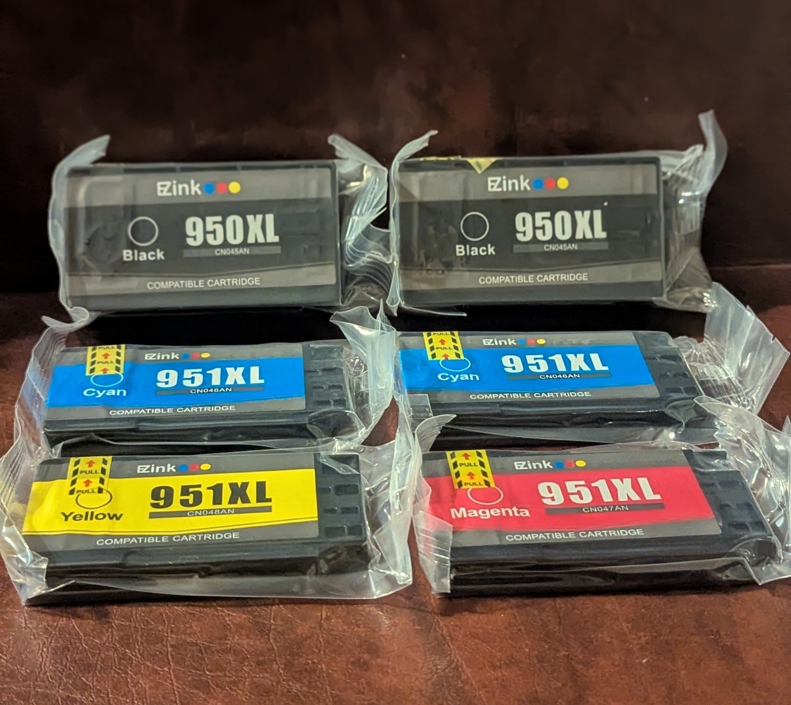 6-Pack EZINK  950XL, 951XL, 2 BLACK, 1 MAGENTA, 2 CYAN, 1 YELLOW EXP. 2022