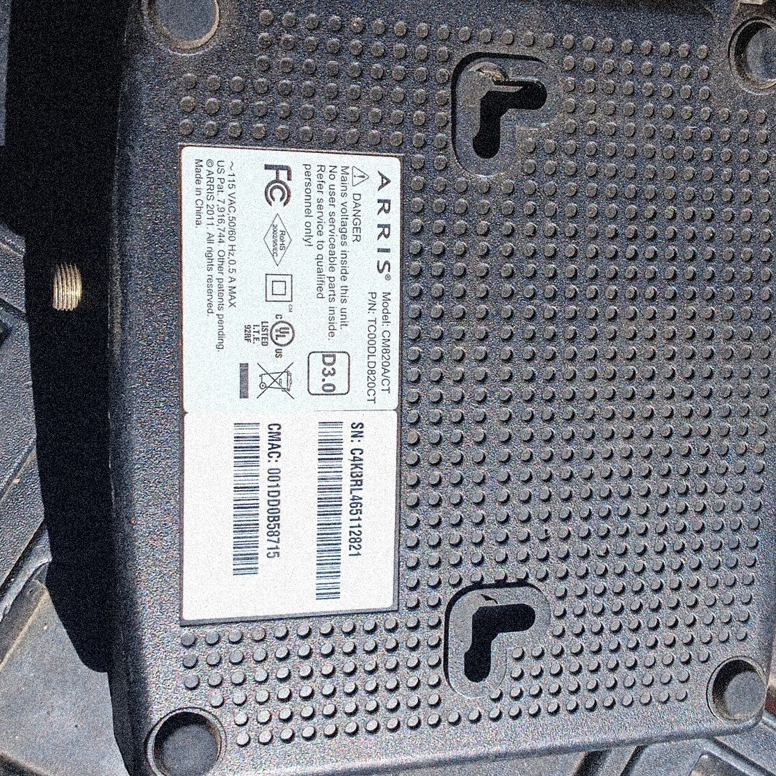 Arris Cm820 Cable Modem 