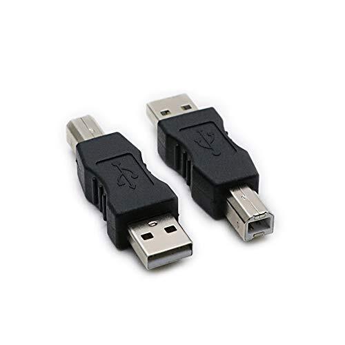 2 Pack USB 2.0 AM/BM Print Plug A Male to B Male Connector Converter Adapter ...