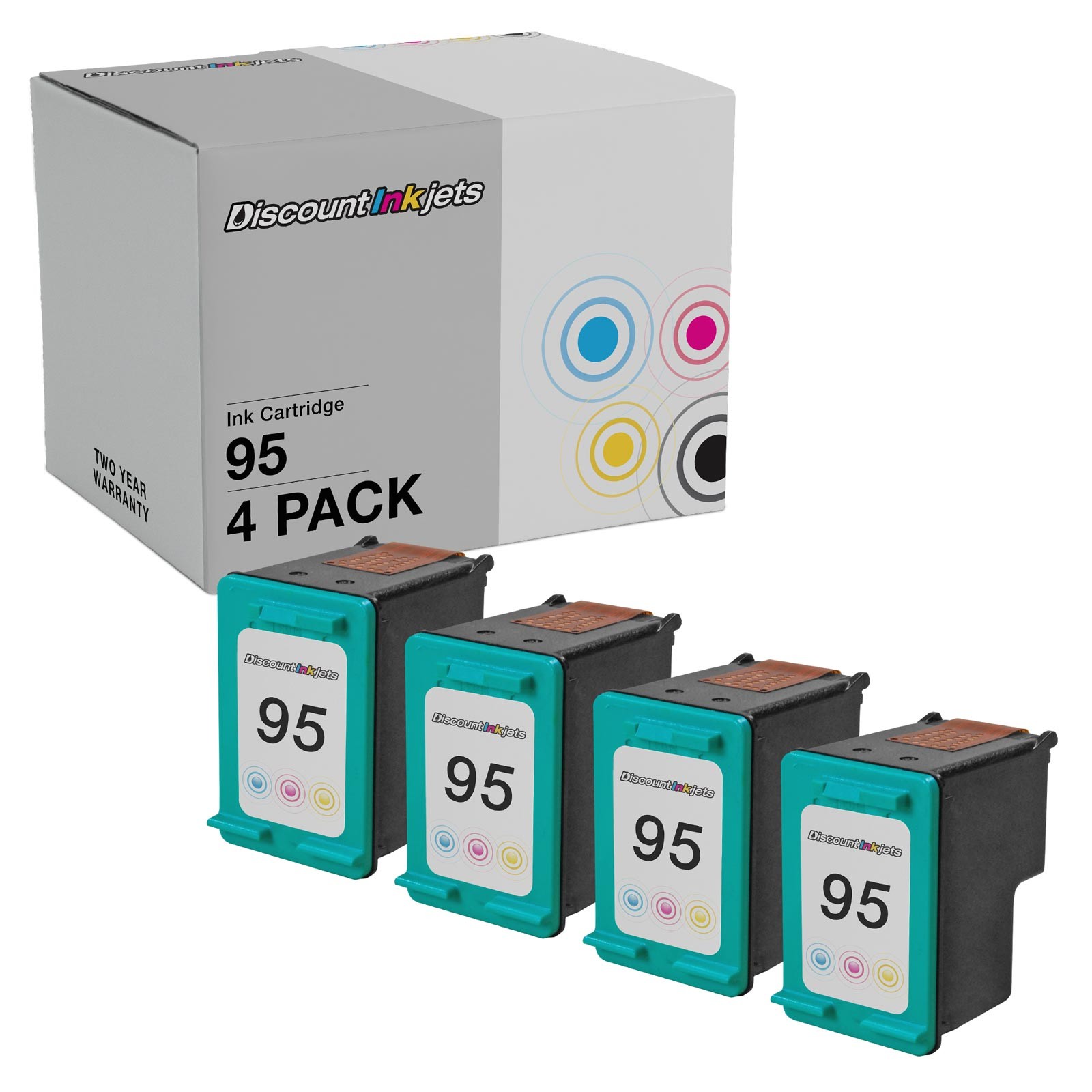 4PK Reman 95 for HP C8766WN COLOR Inkjet Cartridge OfficeJet 6304 6305 6307 6308