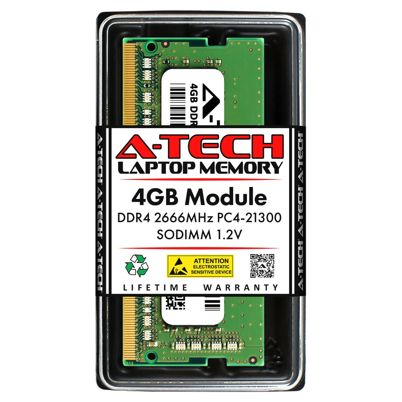 A-Tech 4GB DDR4 2666 PC4-21300 Laptop 260-Pin SODIMM Notebook Memory RAM 1x 4G