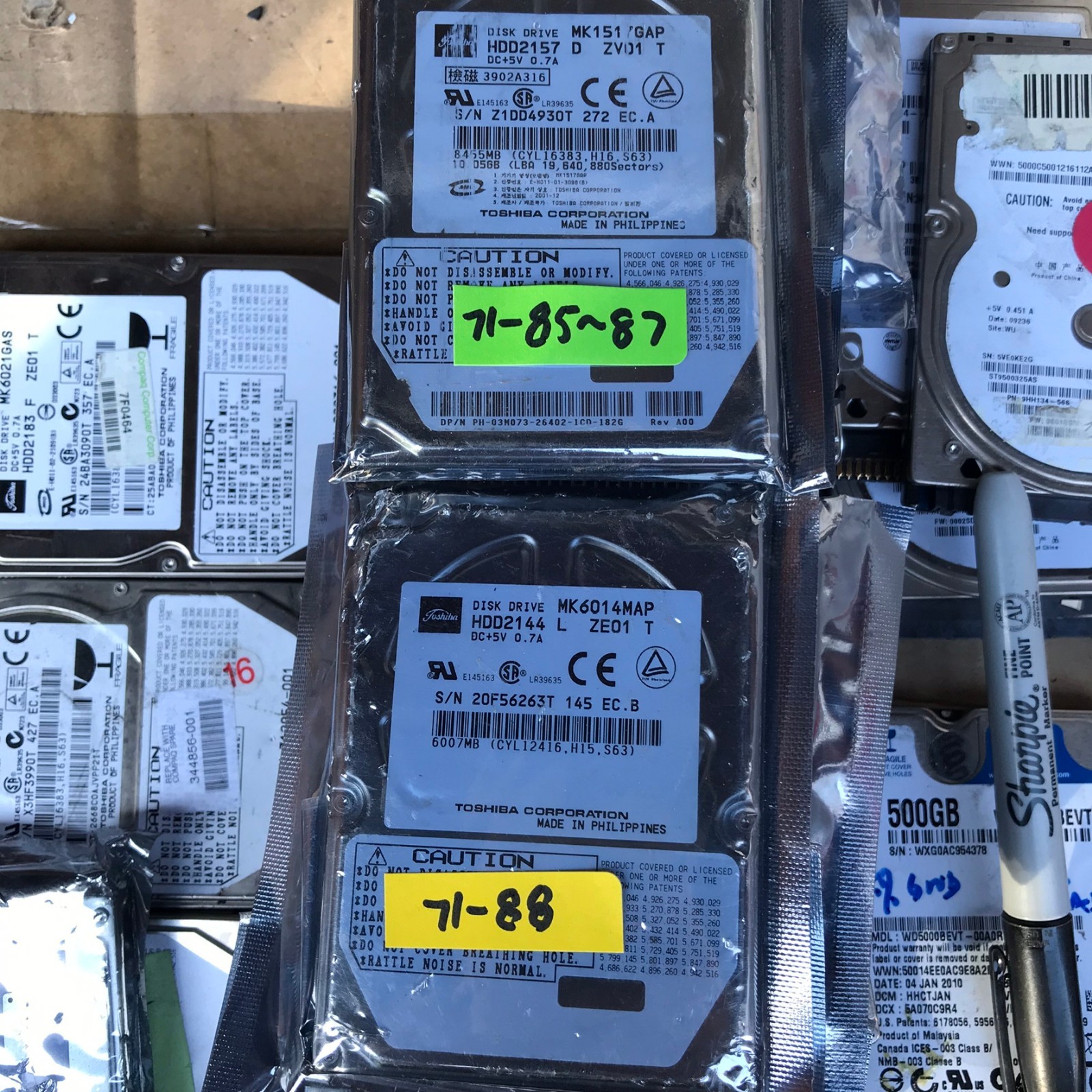 TOSHIBA MK1517MAP, 15GB, #71-85~87