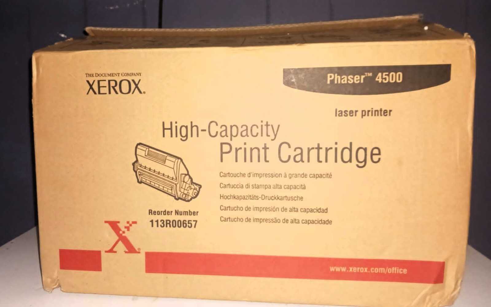 Genuine Xerox 113R00657 High-Capacity Print Cartridge for Phaser 4500-Black
