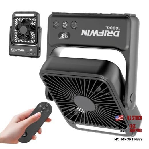 Magnetic Cruise Approved Fan with Night Light, 10000mAh Ultra-Slim Travel Fan,