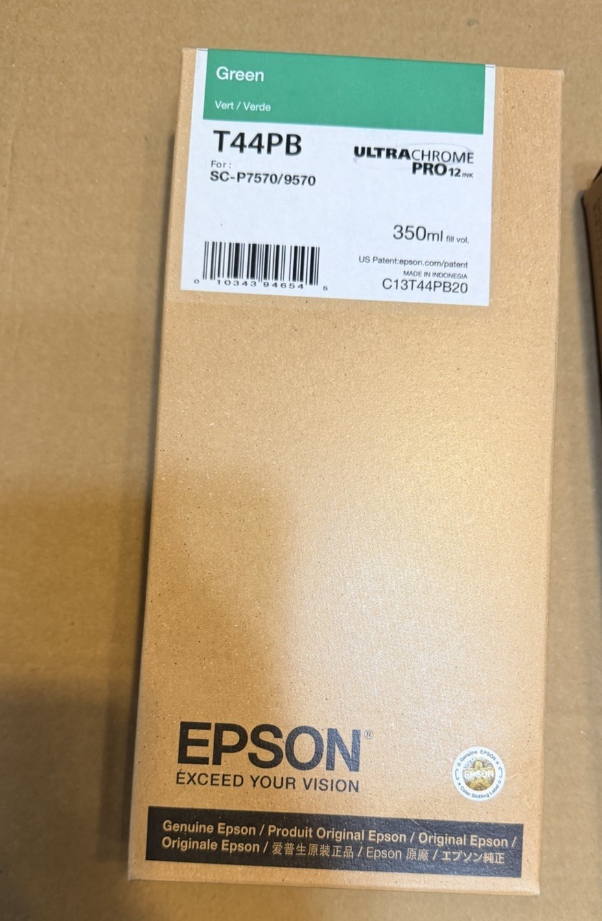 Epson GREEN Ultra Chrome Pro12 Ink 350ml T44PB Expires 2027 GENUINE SEALED NEW