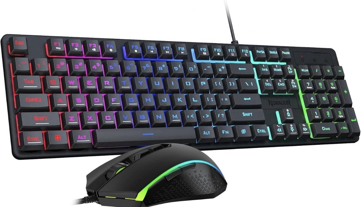 Redragon Updated S107 Wired RGB Gaming Keyboard & Wired Mouse - New & Unused