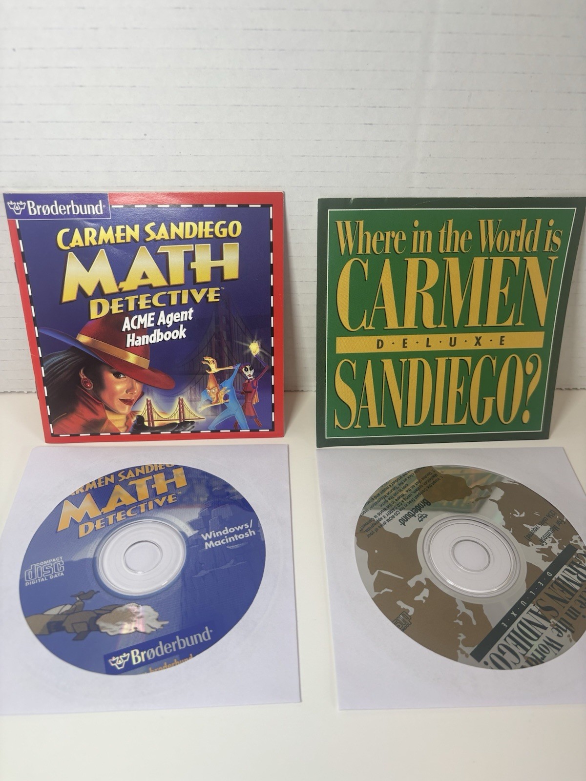 Carmen Sandiego~Math Detective & Where in the World Deluxe BUNDLE of 2 CD ROM