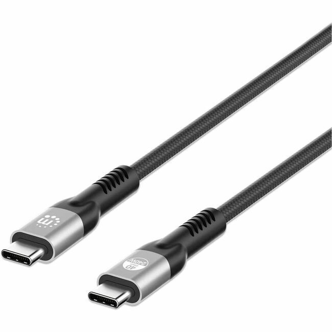 Manhattan USB4 Type-C Cable 40Gbps, 8K60Hz, 240W 3.3 Ft (1m) 356374