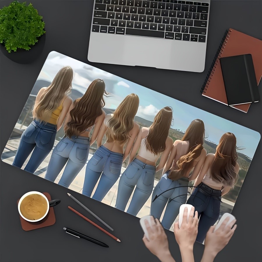 An oversized high definition mysterious girl pattern mouse pad, mouse pad, ext