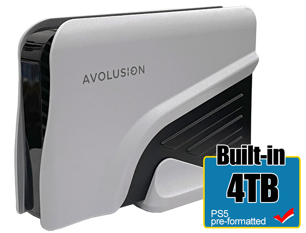 Avolusion PRO-Z Series 4TB External Gaming Hard Drive for PS5 Game Console WHITE