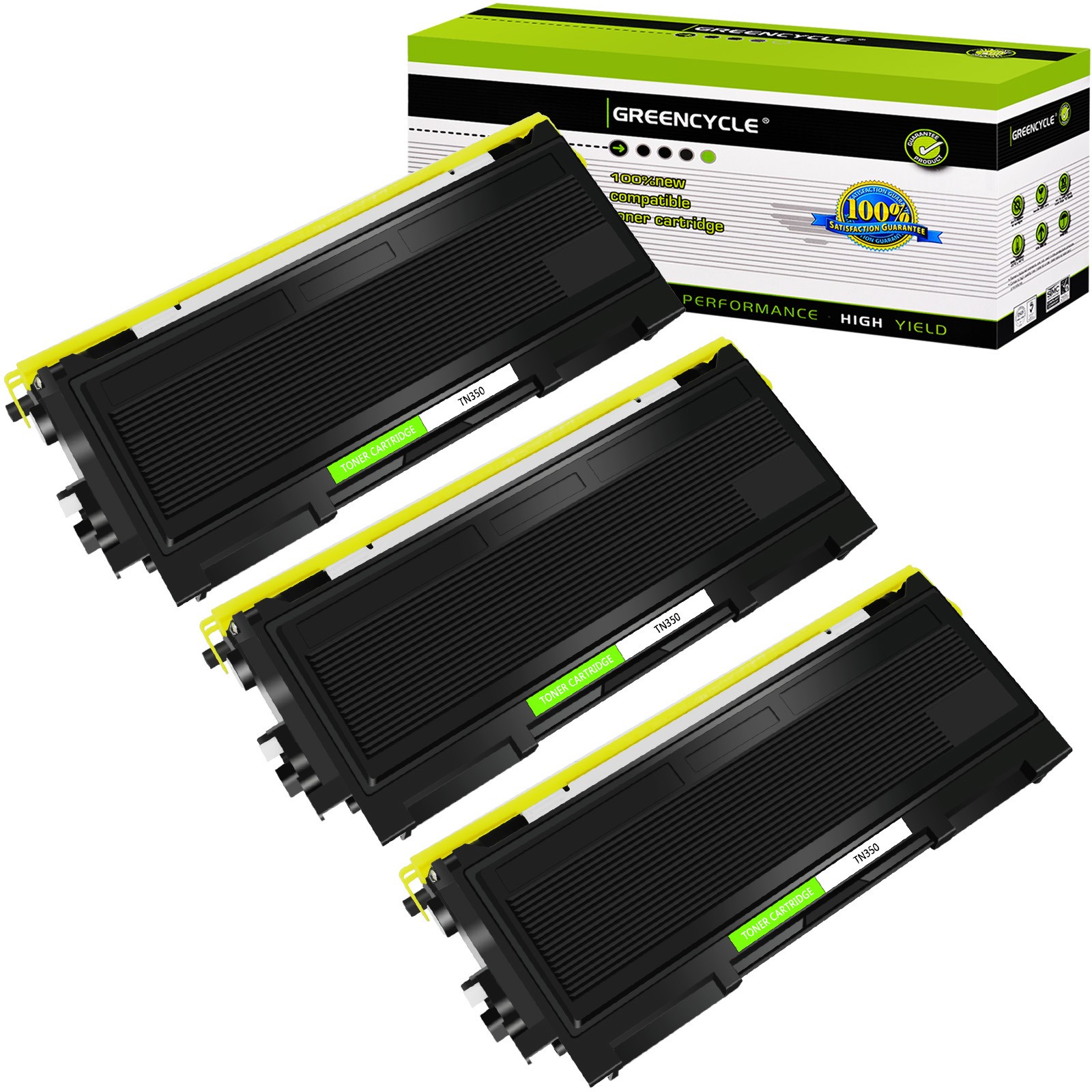 3PK Black TN350 Toner for Brother TN-350 HL-2040 HL-2040N 2040R 2070NR DCP-7025