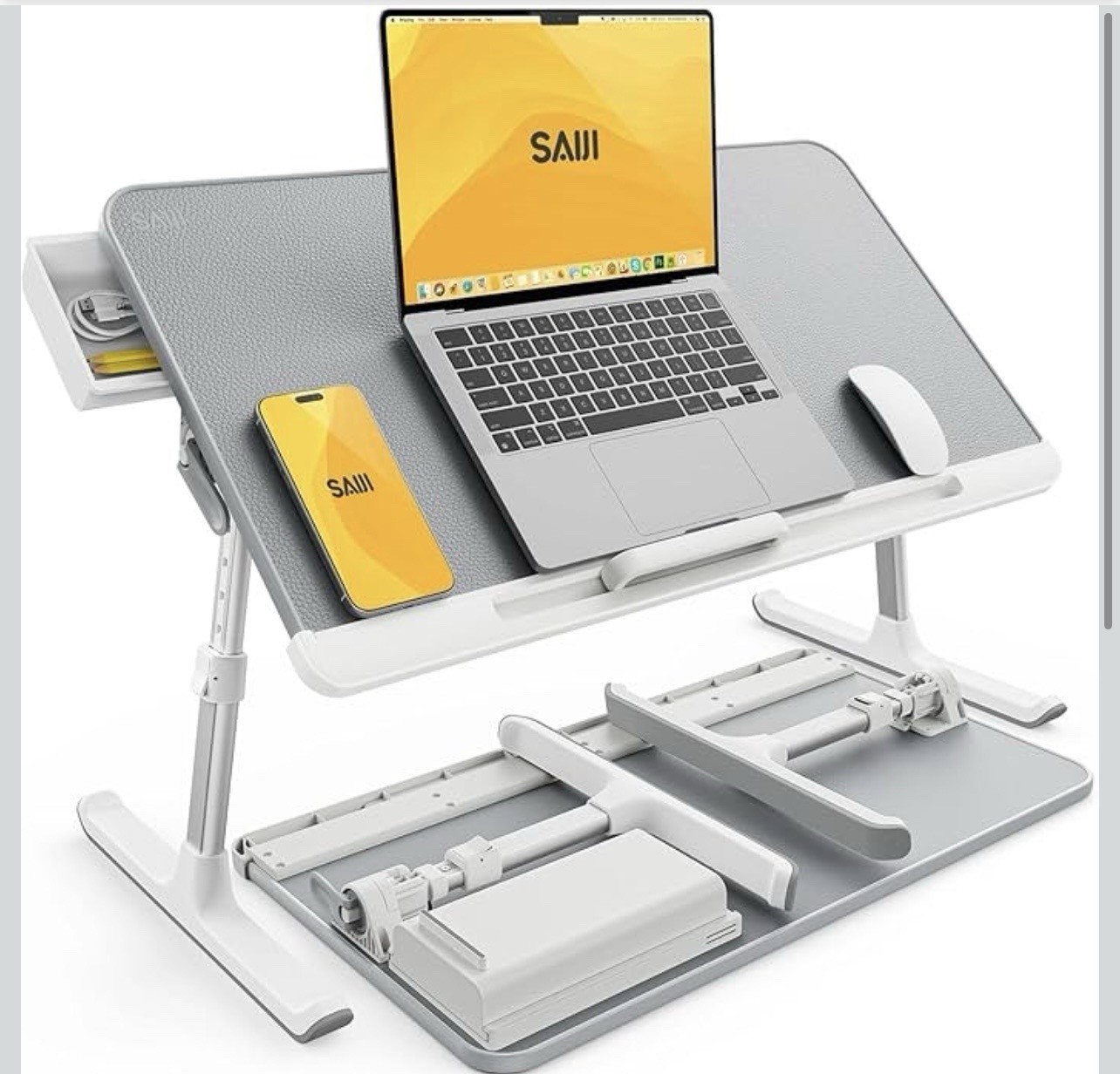 Foldable Laptop Bed Tray Table 23.6"x13" Adjustable Portable Standing Desk