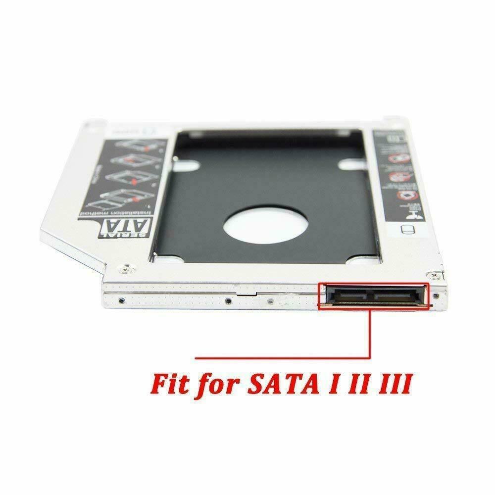 12.7mm Universal SATA 2nd HDD SSD Hard Drive Caddy For CD/DVD-ROM Optical Bay US