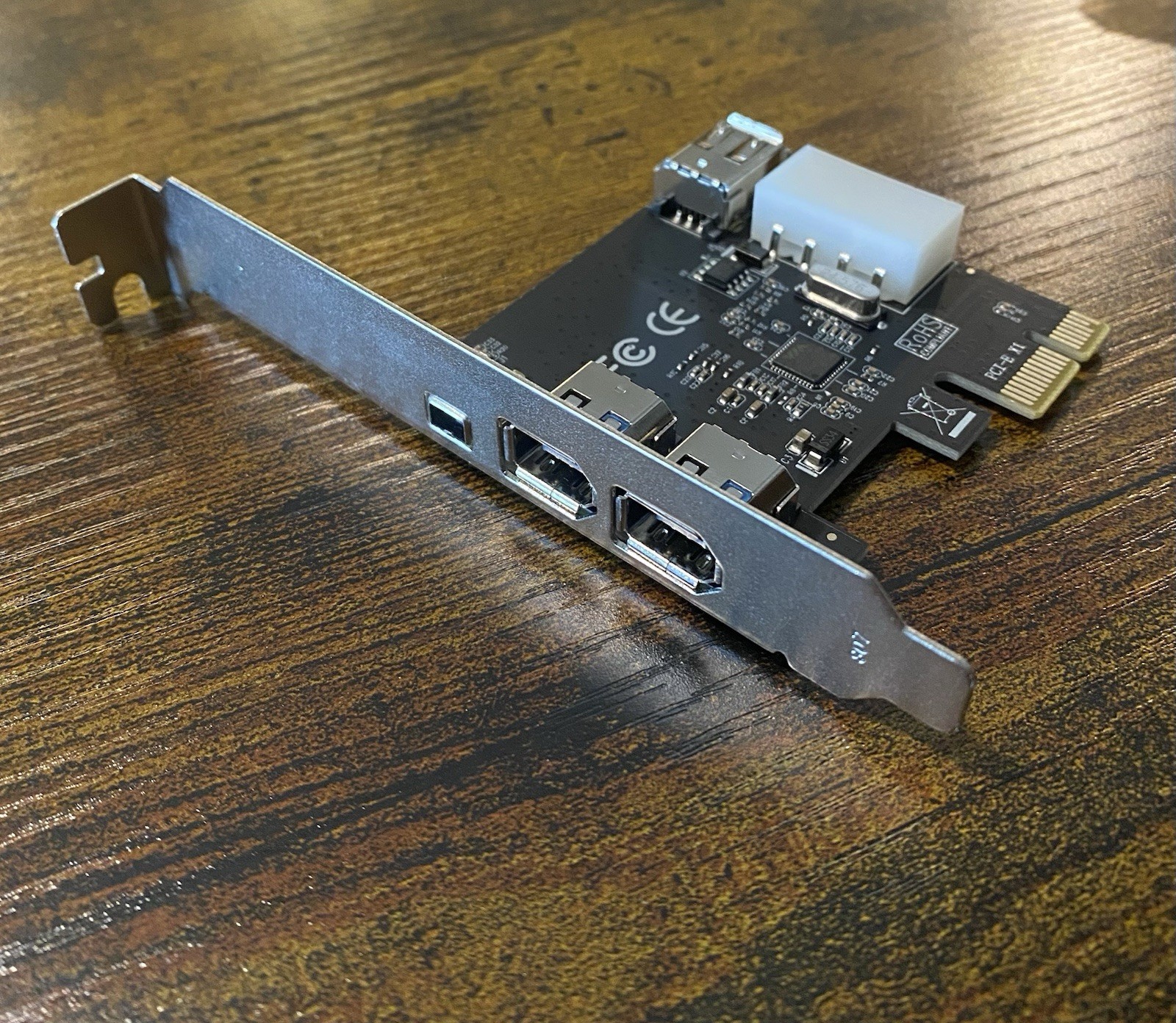 LinksTek PCIE-1394A 4-Port FireWire 400 PCIe Card VIA VT6315 New w/ Cable