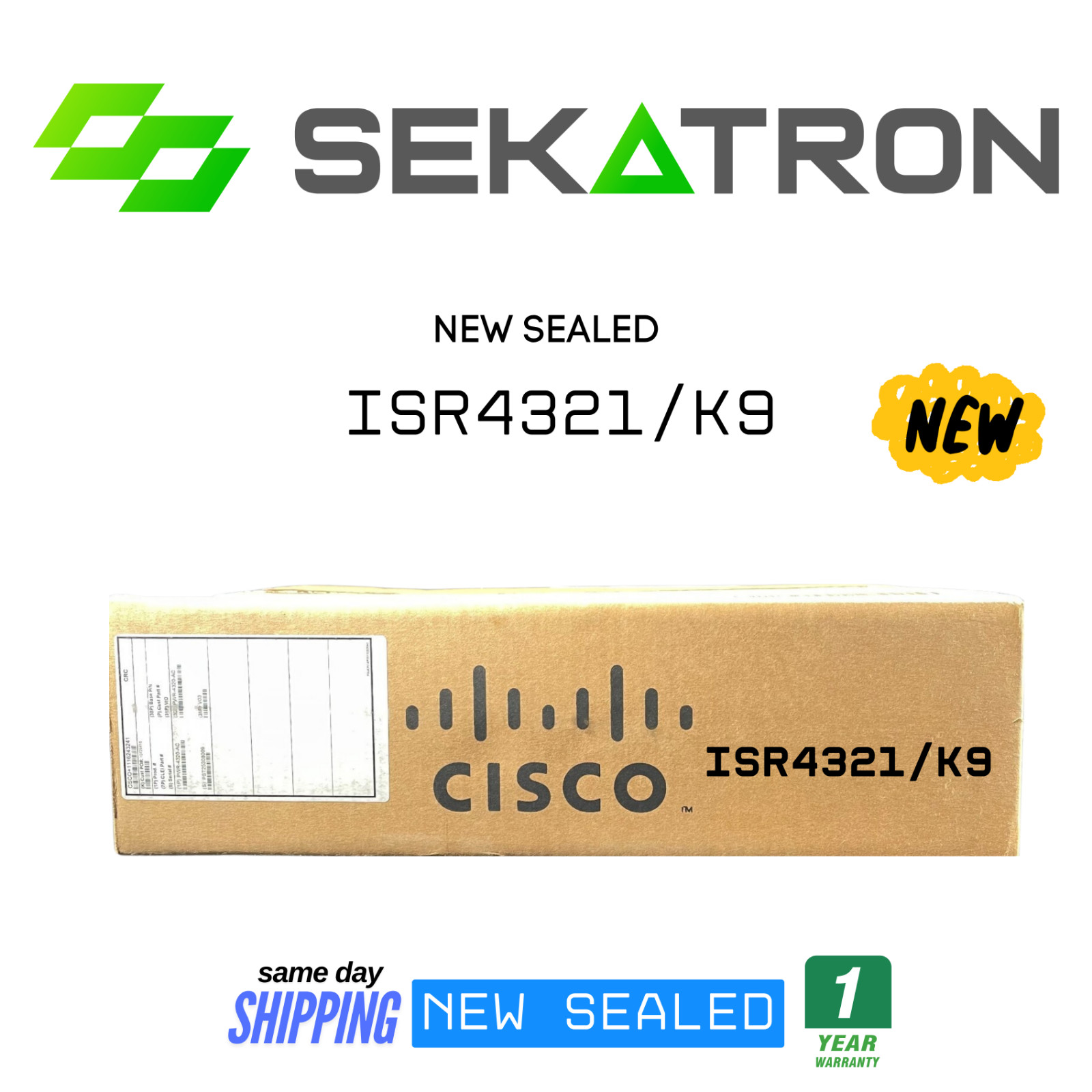 ♻️ New Sealed Cisco ISR4321/K9 Integrated Services Router ⚡Fast Shipping