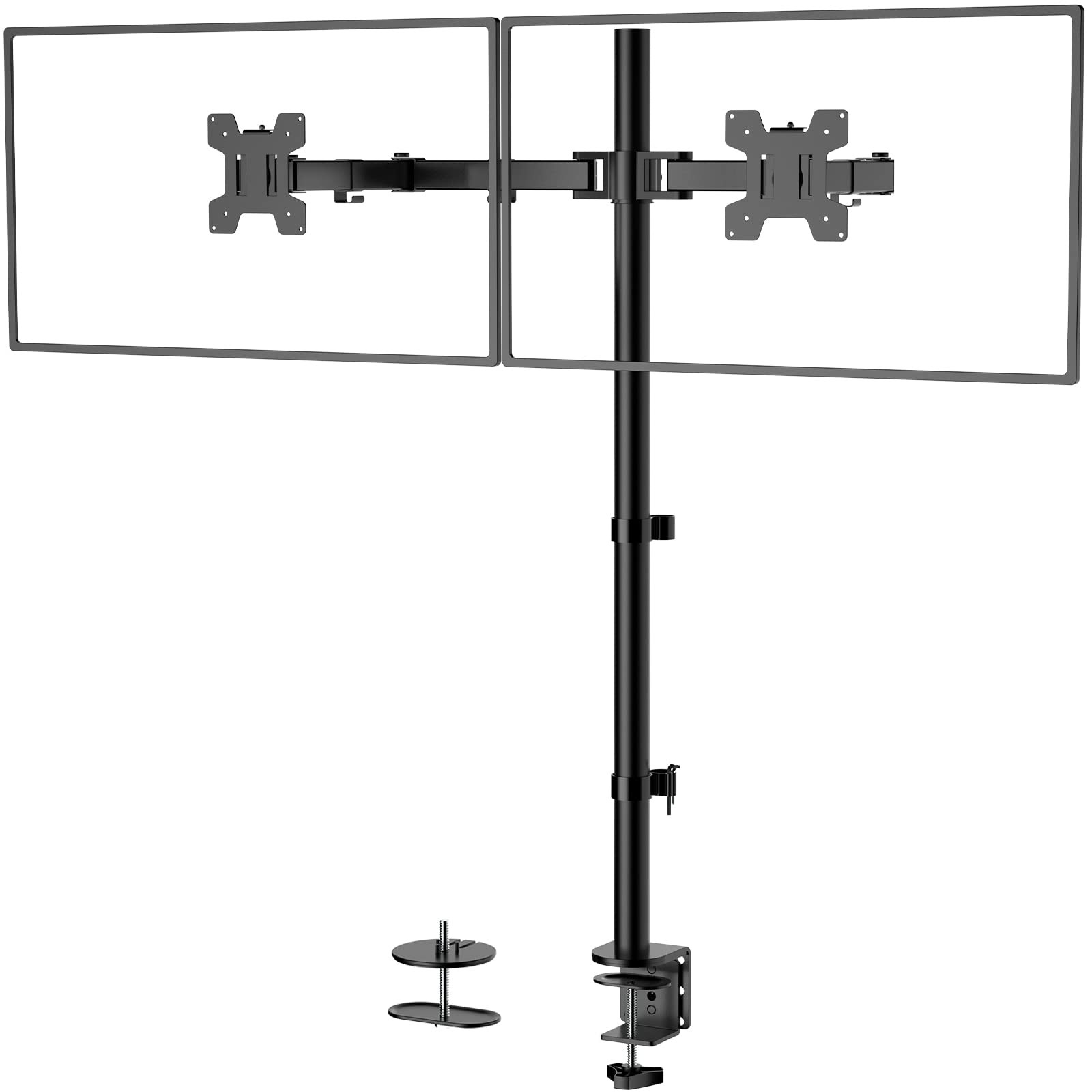 WALI Extra Tall Dual LCD Monitor Fully Adjustable Desk 13"-27", Black (Dual)